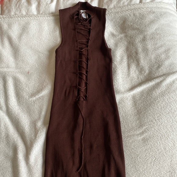 With Jean Amethyst Mini Dress in Brown - Picture 3 of 4